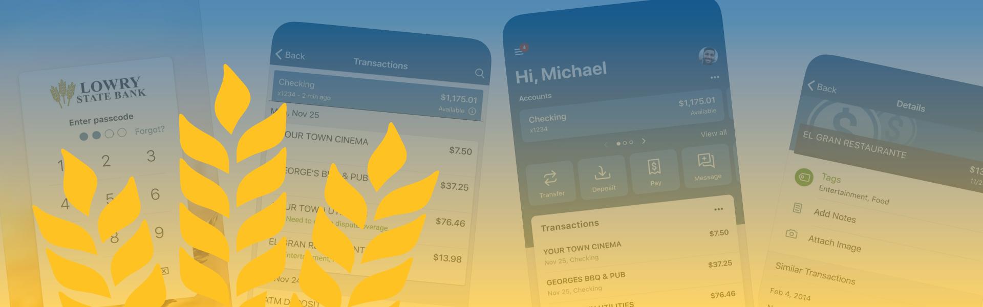 screenshots of mobile banking